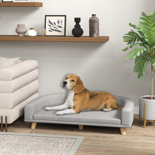Hundesofa gepolstert für grosse Hunde bis 30kg grau