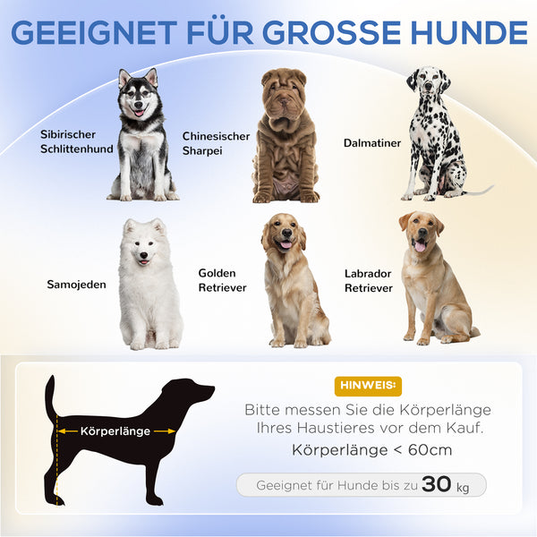 Hundesofa gepolstert für grosse Hunde bis 30kg grau