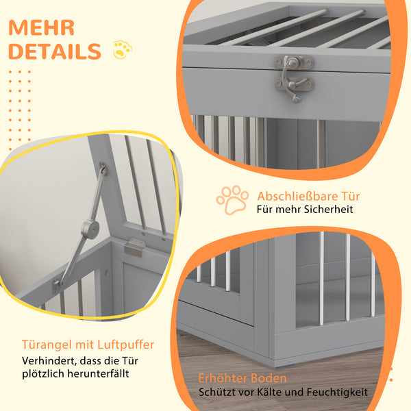 Hundetransportbox mit 2 Türen für mittelgrosse Hunde aus Metall