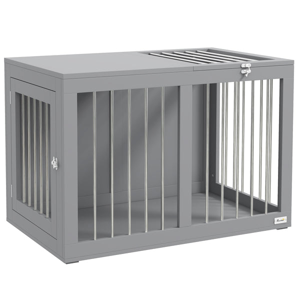 Hundetransportbox mit 2 Türen für mittelgrosse Hunde aus Metall