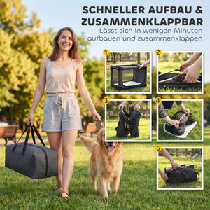 Hundetransportbox faltbar mit Kissen waschbar bis 30kg