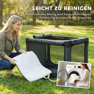 Hundetransportbox faltbar mit Kissen waschbar bis 30kg