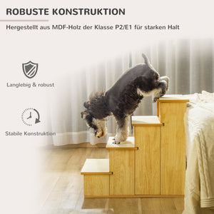 Haustiertreppe mit 4 Stufen für Hunde und Katzen bis 30kg