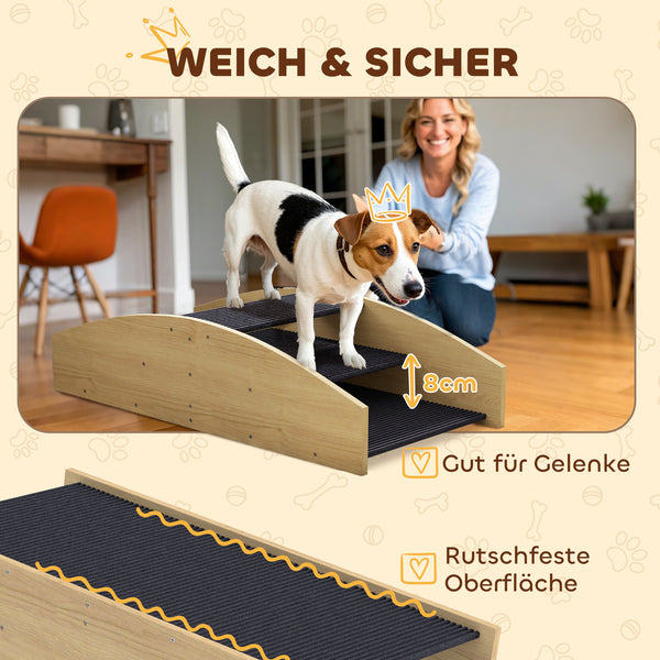 Hundewippe Agility-Rampe 2-in-1 für Hunde bis 15kg Naturholz