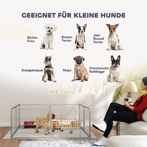 Haustiergehege Hundezaun flexibel aus rostfreiem Stahl