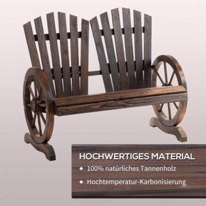 Gartenbank 2-Sitzer Rustikal Dunkelbraun