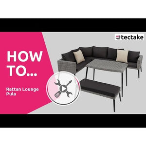 Rattan Lounge mit Aluminiumgestell Pula natur