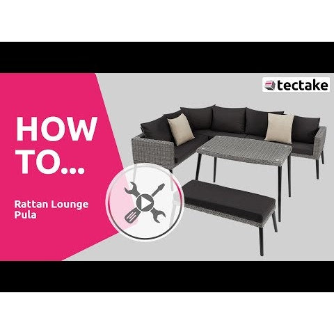 Rattan Lounge mit Aluminiumgestell Pula natur