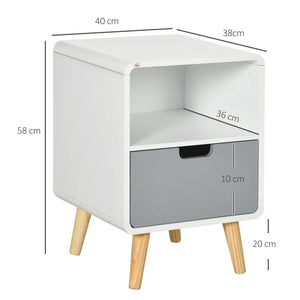 Nachttisch Nachtkommode Nachtschrank mit Schublade Weiss