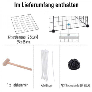 Gittergehege Freigehege Laufgehege für Kleintiere Laufstall Kleintierkäfig