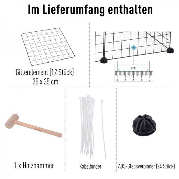 Gittergehege Freigehege Laufgehege für Kleintiere Laufstall Kleintierkäfig