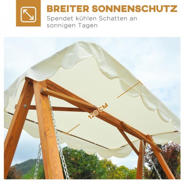 Hollywoodschaukel Gartenschaukel 3-Sitzer Lärche weiss