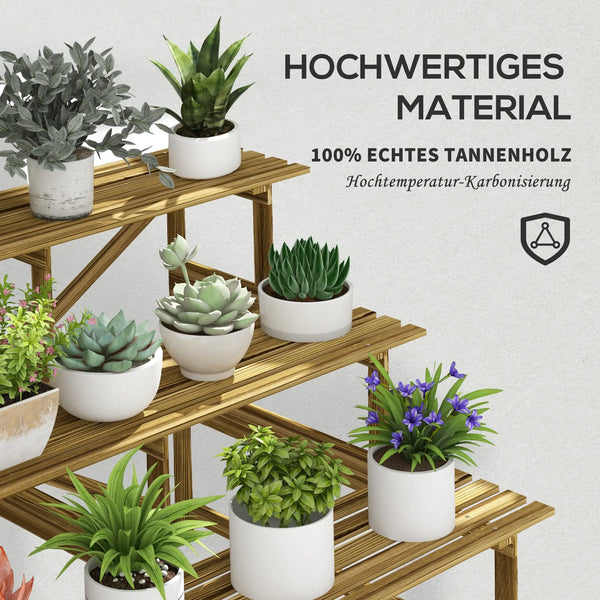 Pflanzentreppe Blumenregal Tannenholz 3 Stufen L120 x W80 x H80cm