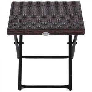 Gartentisch Beistelltisch klappbar Polyrattan + Metall Braun 40 x 40 x 40 cm