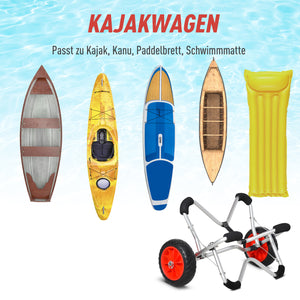 Kajakwagen Alu faltbar mit PU-Reifen bis 75kg belastbar