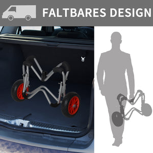 Kajakwagen Alu faltbar mit PU-Reifen bis 75kg belastbar