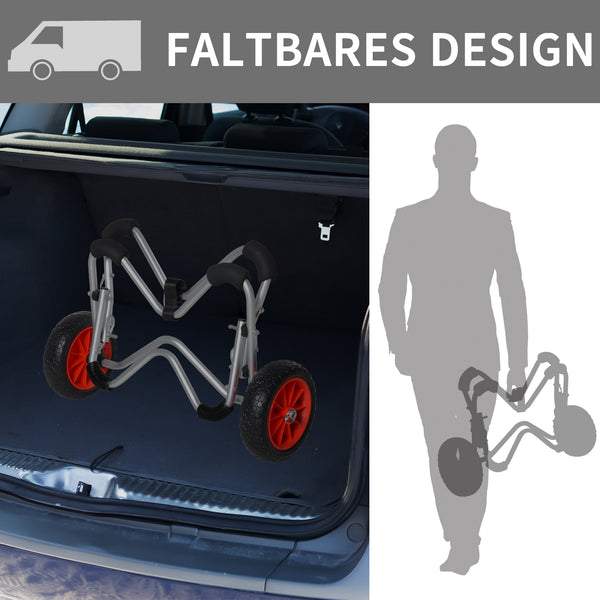 Kajakwagen Alu faltbar mit PU-Reifen bis 75kg belastbar