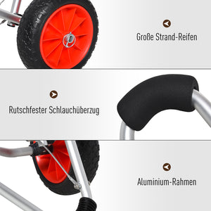 Kajakwagen Alu faltbar mit PU-Reifen bis 75kg belastbar