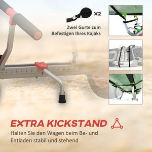 Kajakwagen Bootswagen verstellbar für Transport bis 100kg Alu