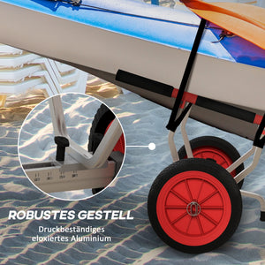 Kajakwagen Bootswagen verstellbar für Transport bis 100kg Alu
