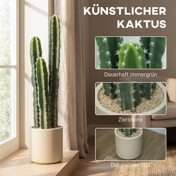 Kaktus künstlich mit Topf Dekoration für Wohnung Büro 95cm