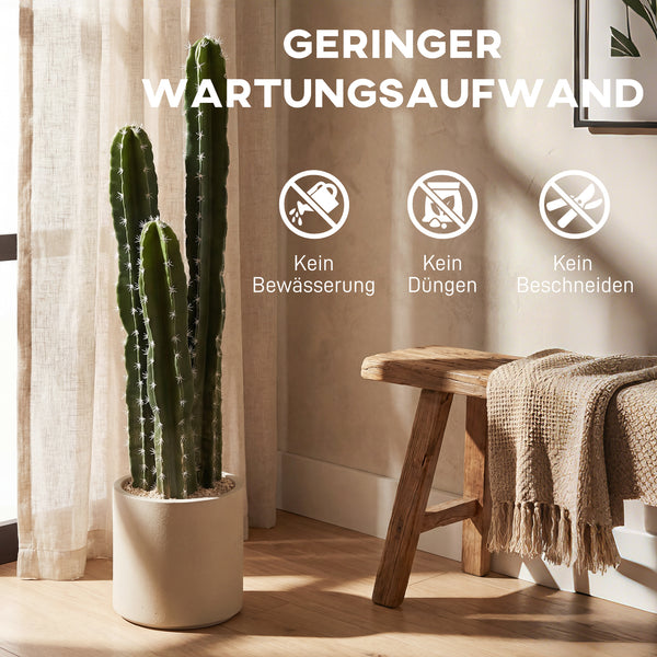 Kaktus künstlich mit Topf Dekoration für Wohnung Büro 95cm