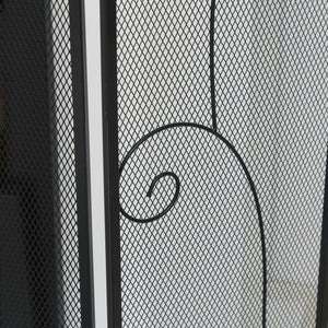 Kamingitter 3 Paneele klappbar sicher & stabil Schwarz