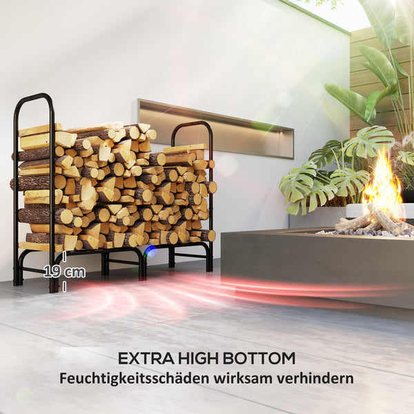 Kaminholzregal 120x36x99cm wasserabweisend mit Tragetasche Schwarz
