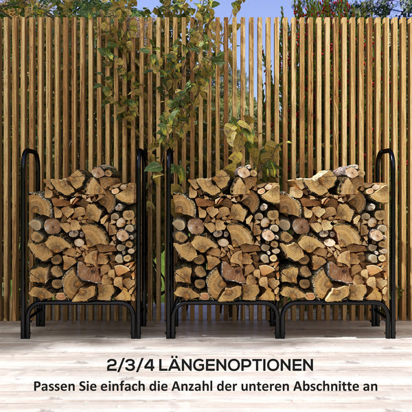 Kaminholzregal 120x36x99cm wasserabweisend mit Tragetasche Schwarz
