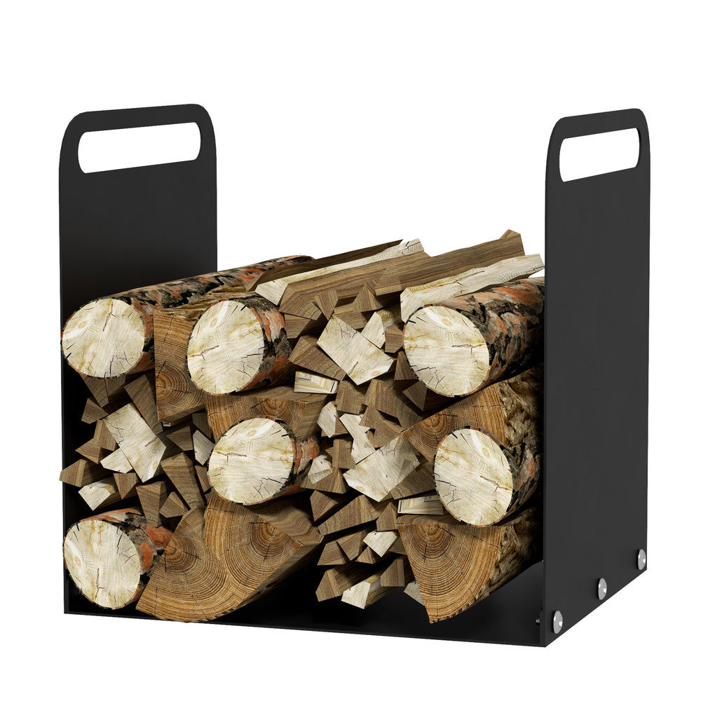 Firewood rack 365x30x36cm up to 30kg compact black