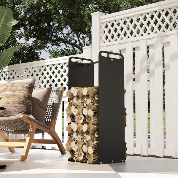 Kaminholzregal 36x30x90cm bis 30kg Outdoor & Indoor Schwarz
