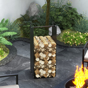 Kaminholzregal 36x30x90cm bis 30kg Outdoor & Indoor Schwarz