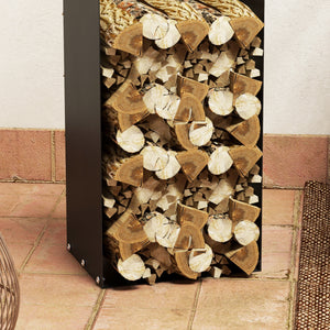 Kaminholzregal 36x30x90cm bis 30kg Outdoor & Indoor Schwarz