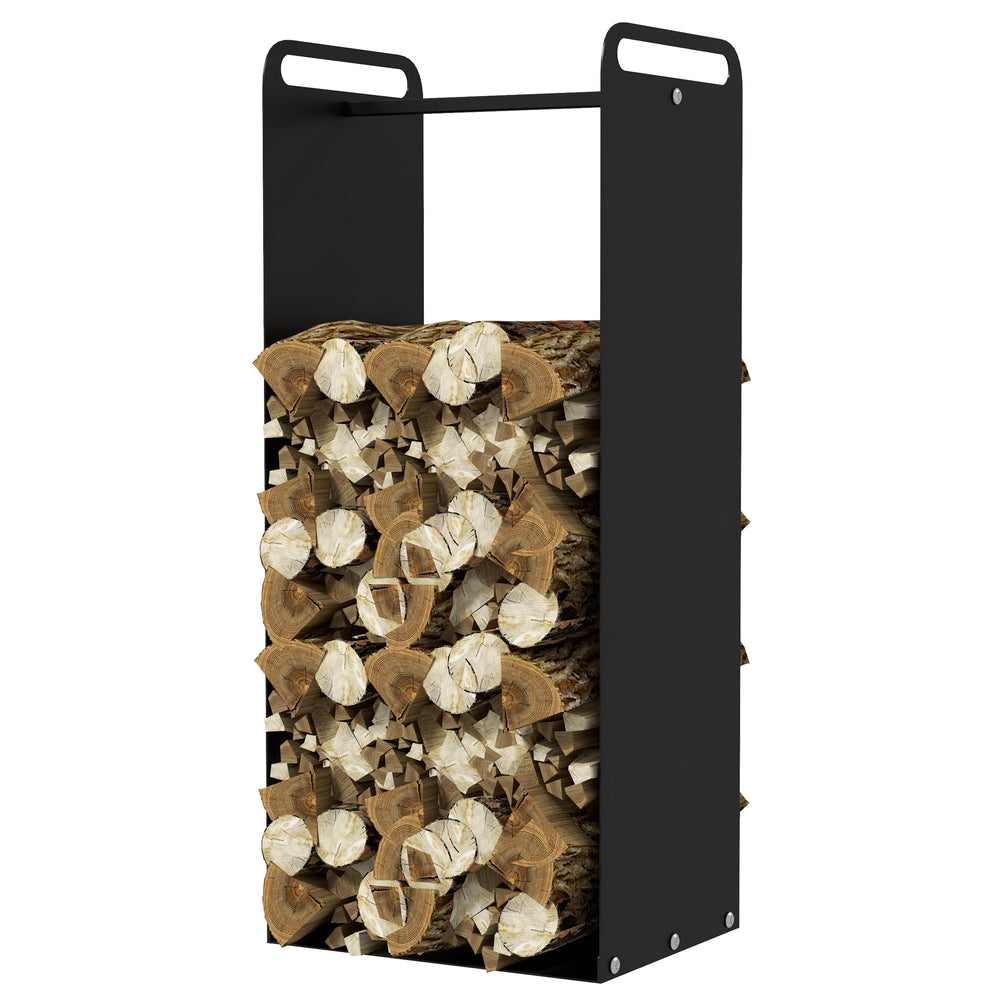 Firewood rack 36x30x90cm up to 30kg Outdoor & Indoor Black