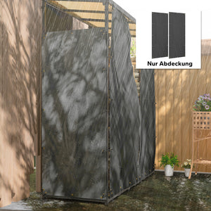 Kaminholzregal Abdeckung 2er-Set 148x62cm wasserdicht Schwarz