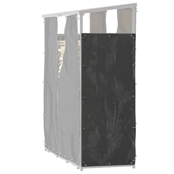 Kaminholzregal Abdeckung 2er-Set 148x62cm wasserdicht Schwarz
