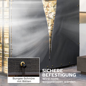 Kaminholzregal Abdeckung 2er-Set wasserdicht mit UV-Schutz Schwarz