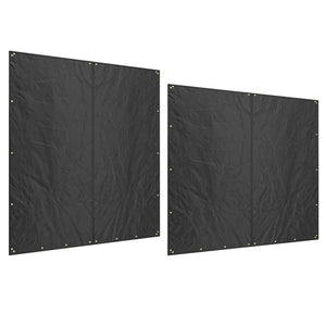 Kaminholzregal Abdeckung 2er-Set wasserdicht mit UV-Schutz Schwarz