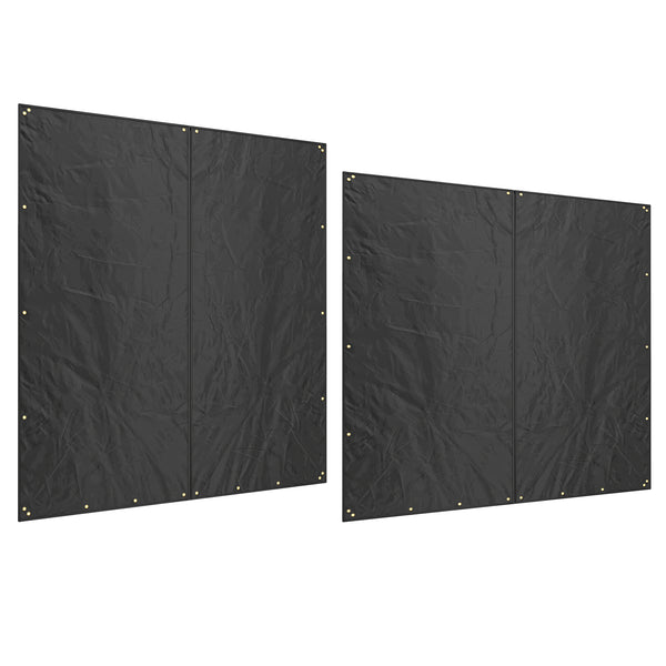 Kaminholzregal Abdeckung 2er-Set wasserdicht mit UV-Schutz Schwarz