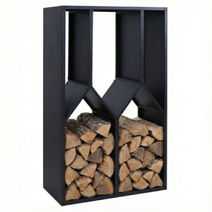 Kaminholzregal Brennholzregal Metall Outdoor, Kaminholzregal anthrazit 160x95x50cm