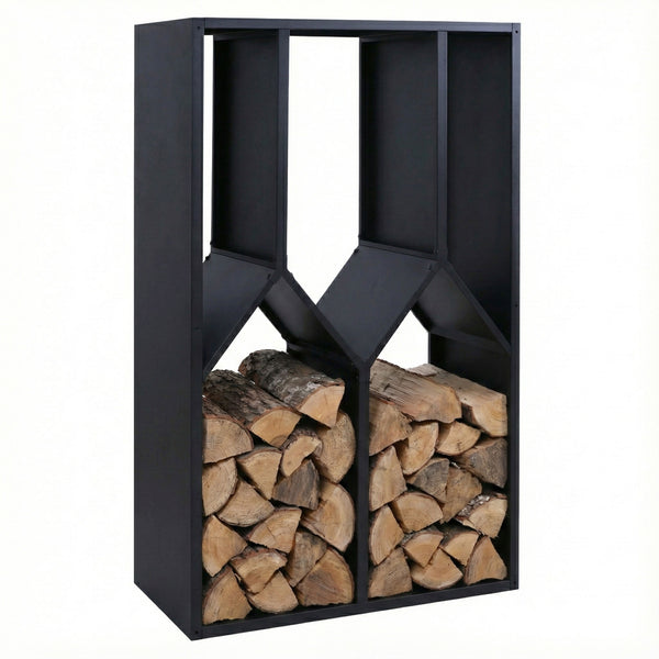 Kaminholzregal Brennholzregal Metall Outdoor, Kaminholzregal anthrazit 160x95x50cm