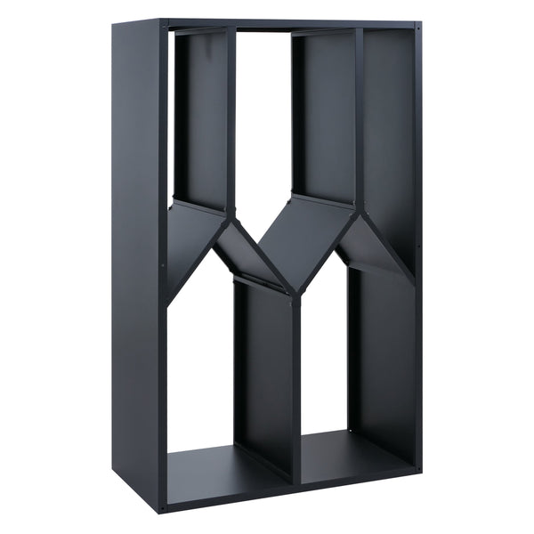 Kaminholzregal Brennholzregal Metall Outdoor, Kaminholzregal anthrazit 160x95x50cm