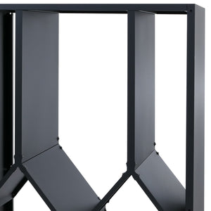 Kaminholzregal Brennholzregal Metall Outdoor, Kaminholzregal anthrazit 160x95x50cm