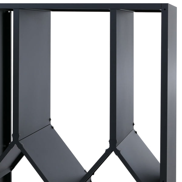 Kaminholzregal Brennholzregal Metall Outdoor, Kaminholzregal anthrazit 160x95x50cm