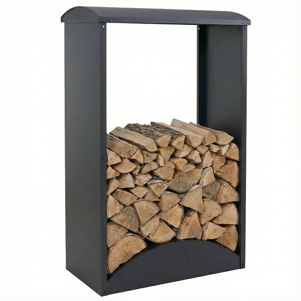 Kaminholzregal Brennholzregal Metall anthrazit 160x98x50cm für Kamin & Outdoor