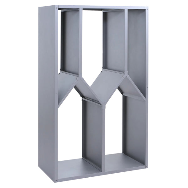 Kaminholzregal Brennholzregal Metall 160x95x50cm Grau Kamin Holzregal Outdoor