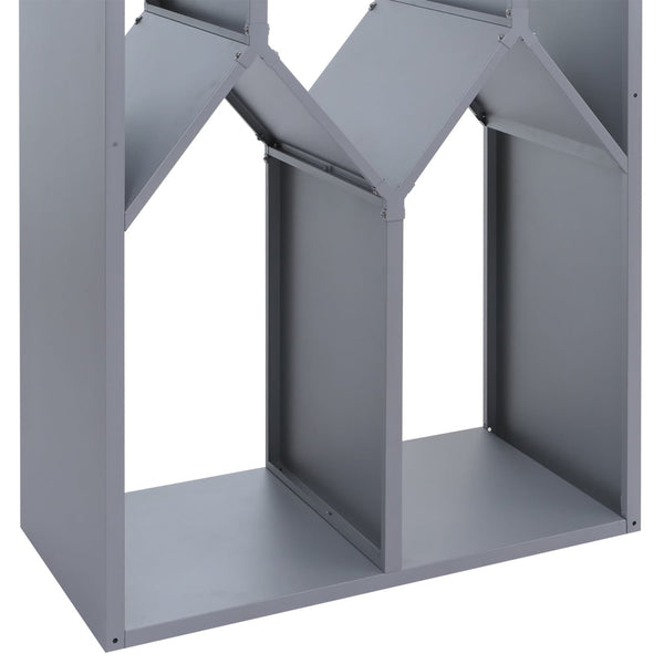 Kaminholzregal Brennholzregal Metall 160x95x50cm Grau Kamin Holzregal Outdoor