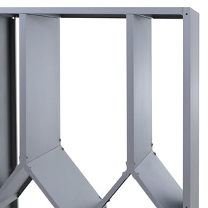 Kaminholzregal Brennholzregal Metall 160x95x50cm Grau Kamin Holzregal Outdoor