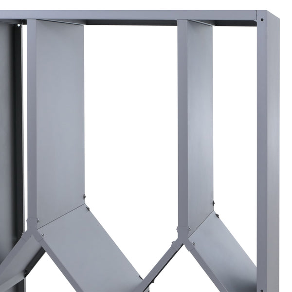 Kaminholzregal Brennholzregal Metall 160x95x50cm Grau Kamin Holzregal Outdoor