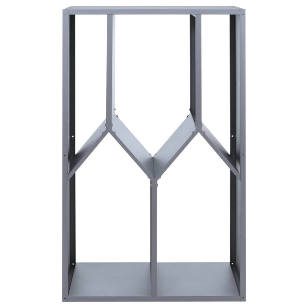 Kaminholzregal Brennholzregal Metall 160x95x50cm Grau Kamin Holzregal Outdoor